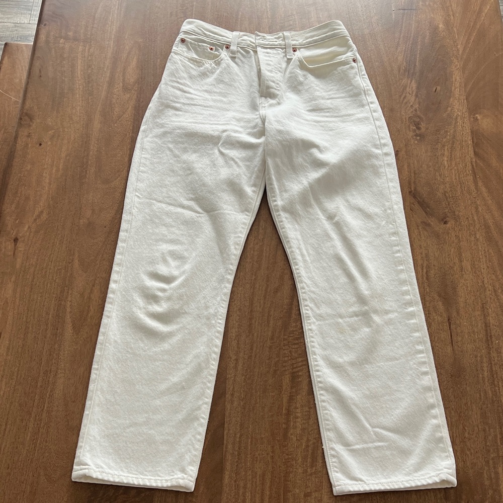 Levi's Women's Wedgie Straight Leg White Denim| Size 28